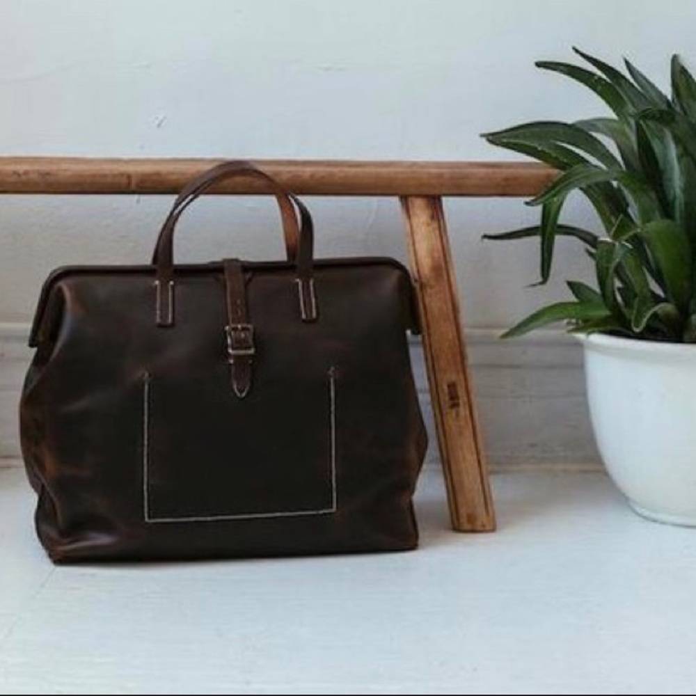 Full Grain Leather Travel Brown Duffle Bag - Doctors Bag